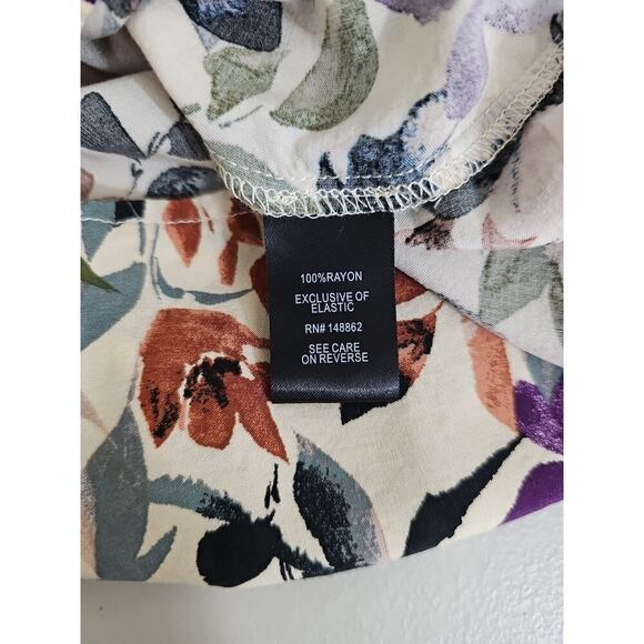 Torrid ~Woman Size 1(1x)~ Multicolor Off-Shoulder Long Sleeve Shirt Top Colorful - Picture 14 of 14